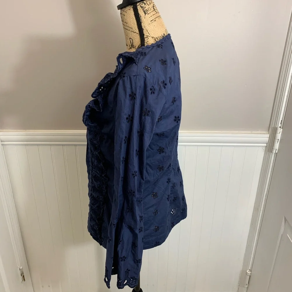 J Crew Tall Floral Eyelet Top - Picture 4 of 5